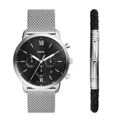Neutra Chronograph Stainless Steel Mesh Watch and Bracelet Box Set Neutra Chronograph Stainless Steel Mesh Watch and Bracelet Box Set