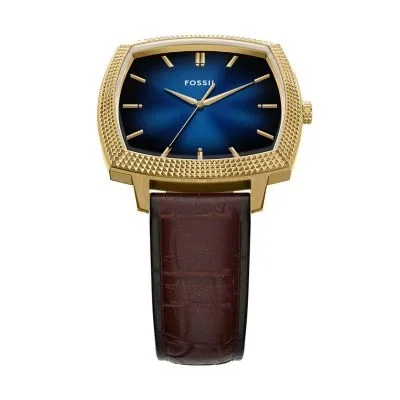 Nick Jonas x Fossil Machine Luxe Blue Vignette Three-Hand Brown Croco Leather Watch Nick Jonas x Fossil Machine Luxe Blue Vignette Three-Hand Brown Croco Leather Watch
