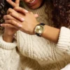 Nick Jonas x Fossil Machine Luxe Three-Hand Black Croco Leather Watch