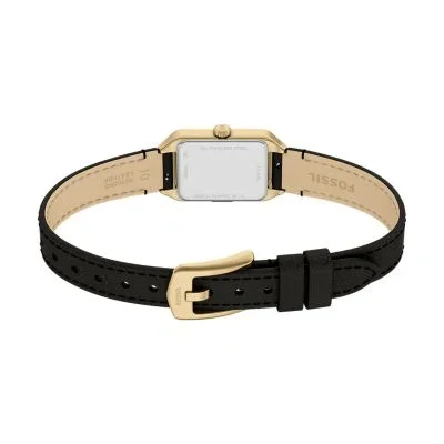 Raquel Mini Three-Hand Black Leather Watch Raquel Mini Three-Hand Black Leather Watch
