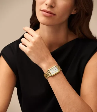 Raquel Three-Hand Date Gold-Tone Stainless Steel Watch