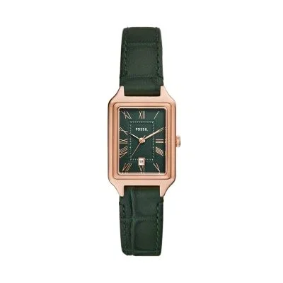 Raquel Three-Hand Date Green Croco LiteHide™ Leather Watch Raquel Three-Hand Date Green Croco LiteHide™ Leather Watch