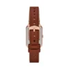 Raquel Three-Hand Date Medium Brown Leather Watch and Bracelet Set