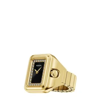 Raquel Watch Ring Two-Hand Gold-Tone Stainless Steel Watch Raquel Watch Ring Two-Hand Gold-Tone Stainless Steel Watch