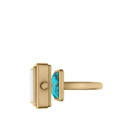 Raquel Watch Ring Two-Hand Gold-Tone Stainless Steel Watch Raquel Watch Ring Two-Hand Gold-Tone Stainless Steel Watch