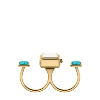 Raquel Watch Ring Two-Hand Gold-Tone Stainless Steel Watch Raquel Watch Ring Two-Hand Gold-Tone Stainless Steel Watch