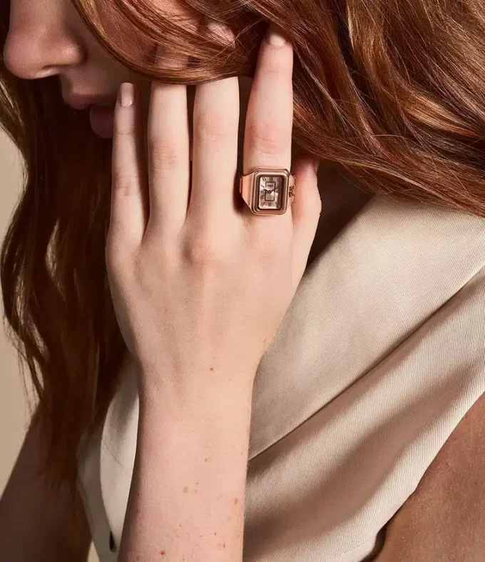 Raquel Watch Ring Two-Hand Rose Gold-Tone Stainless Steel Raquel Watch Ring Two-Hand Rose Gold-Tone Stainless Steel