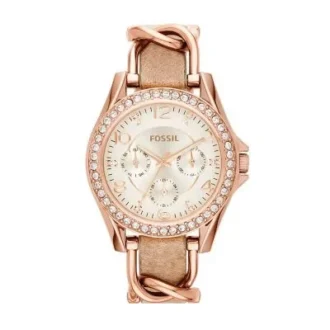 Riley Multifunction Rose Gold-Tone and Sand Leather Watch Riley Multifunction Rose Gold-Tone and Sand Leather Watch