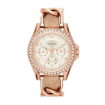 Riley Multifunction Rose Gold-Tone and Sand Leather Watch Riley Multifunction Rose Gold-Tone and Sand Leather Watch