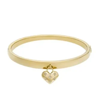 Sadie All My Love Gold-Tone Stainless Steel Heart Bangle Bracelet