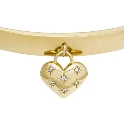 Sadie All My Love Gold-Tone Stainless Steel Heart Bangle Bracelet Sadie All My Love Gold-Tone Stainless Steel Heart Bangle Bracelet