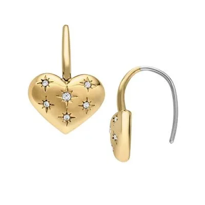 Sadie All My Love Gold-Tone Stainless Steel Heart Drop Earrings Sadie All My Love Gold-Tone Stainless Steel Heart Drop Earrings
