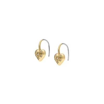 Sadie All My Love Gold-Tone Stainless Steel Heart Drop Earrings Sadie All My Love Gold-Tone Stainless Steel Heart Drop Earrings
