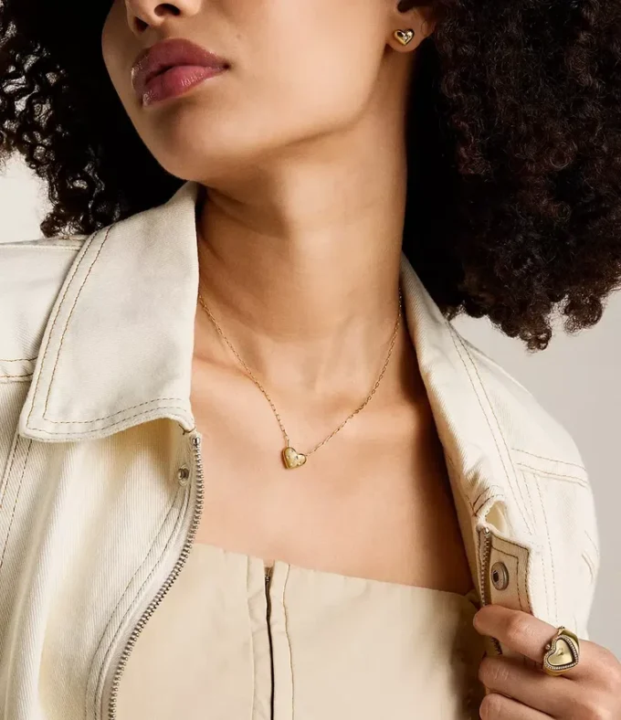 Sadie All My Love Gold-Tone Stainless Steel Heart Pendant Necklace Sadie All My Love Gold-Tone Stainless Steel Heart Pendant Necklace