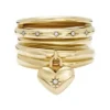 Sadie All My Love Gold-Tone Stainless Steel Heart Prestack Ring Sadie All My Love Gold-Tone Stainless Steel Heart Prestack Ring