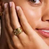 Sadie All My Love Gold-Tone Stainless Steel Heart Prestack Ring Sadie All My Love Gold-Tone Stainless Steel Heart Prestack Ring