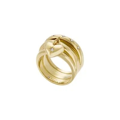 Sadie All My Love Gold-Tone Stainless Steel Heart Prestack Ring Sadie All My Love Gold-Tone Stainless Steel Heart Prestack Ring