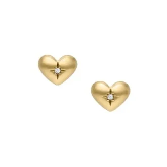 Sadie All My Love Gold-Tone Stainless Steel Heart Stud Earrings