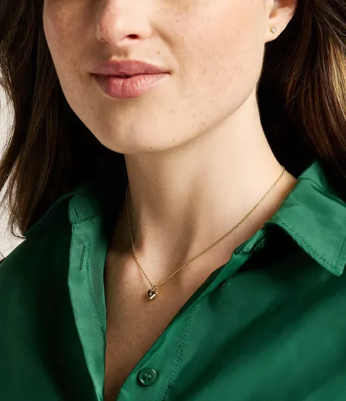 Sadie Gold-Tone Stainless Steel Heart Necklace and Earrings Gift Set Sadie Gold-Tone Stainless Steel Heart Necklace and Earrings Gift Set