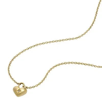 Sadie Gold-Tone Stainless Steel Heart Necklace and Earrings Gift Set Sadie Gold-Tone Stainless Steel Heart Necklace and Earrings Gift Set