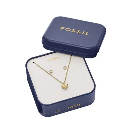 Sadie Gold-Tone Stainless Steel Heart Necklace and Earrings Gift Set Sadie Gold-Tone Stainless Steel Heart Necklace and Earrings Gift Set