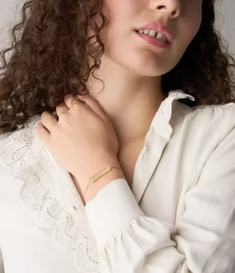Sadie Gold-Tone Stainless Steel ID Bracelet