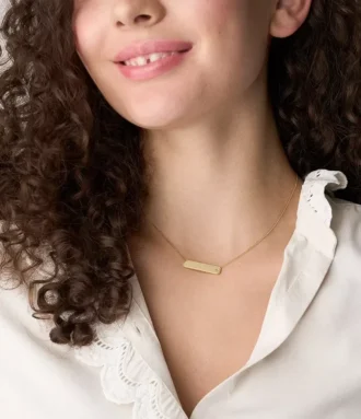 Sadie Gold-Tone Stainless Steel ID Necklace