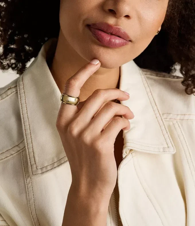 Sadie Shine Bright Gold-Tone Stainless Steel Fidget Band Ring Sadie Shine Bright Gold-Tone Stainless Steel Fidget Band Ring