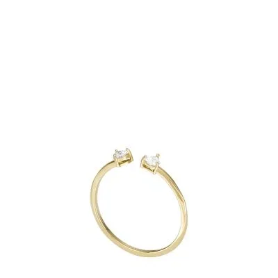 Sadie Tokens Of Affection Gold-Tone Stainless Steel Toi Et Moi Ring Sadie Tokens Of Affection Gold-Tone Stainless Steel Toi Et Moi Ring