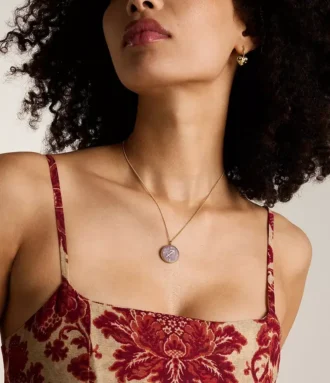 Sagittarius Sutton Zodiac Gold-Tone Stainless Steel Purple Amethyst Pendant Necklace