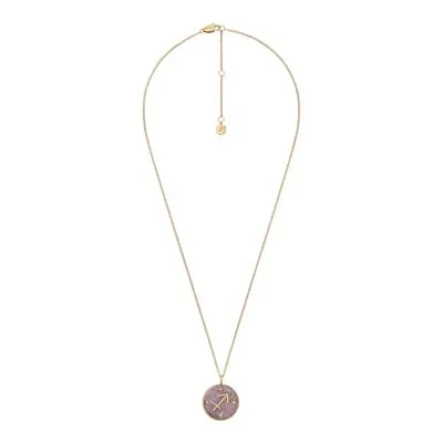 Sagittarius Sutton Zodiac Gold-Tone Stainless Steel Purple Amethyst Pendant Necklace Sagittarius Sutton Zodiac Gold-Tone Stainless Steel Purple Amethyst Pendant Necklace