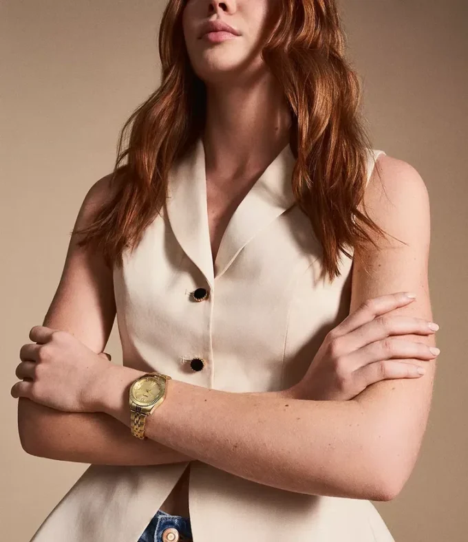 Scarlette Three-Hand Date Gold-Tone Stainless Steel Watch Scarlette Three-Hand Date Gold-Tone Stainless Steel Watch