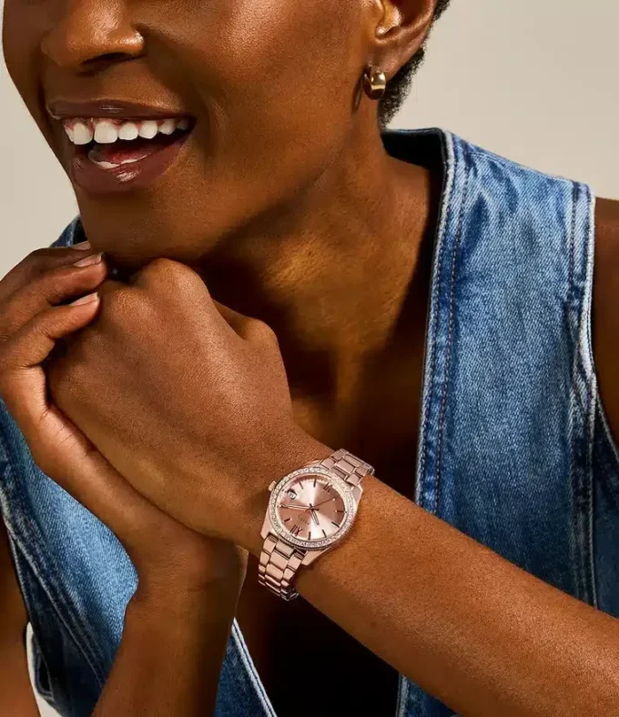 Scarlette Three-Hand Date Rose Gold-Tone Stainless Steel Watch Scarlette Three-Hand Date Rose Gold-Tone Stainless Steel Watch