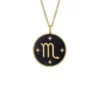 Scorpio Sutton Zodiac Gold-Tone Stainless Steel Black Sandstone Pendant Necklace Scorpio Sutton Zodiac Gold-Tone Stainless Steel Black Sandstone Pendant Necklace