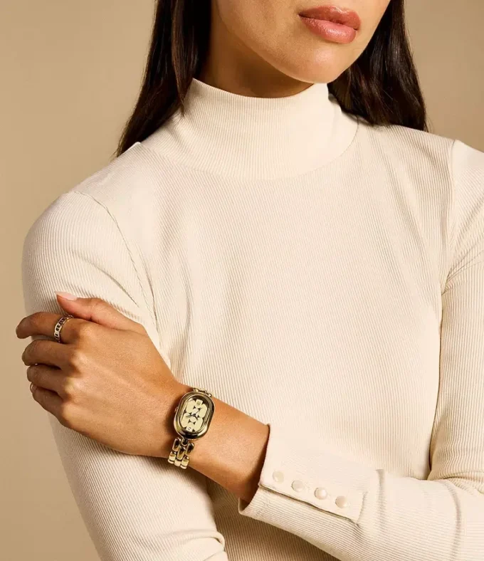 Sloan Three-Hand Gold-Tone Stainless Steel Watch Sloan Three-Hand Gold-Tone Stainless Steel Watch