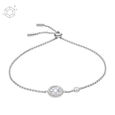 Sterling Mother-of-Pearl Sterling Silver Station Bracelet Sterling Mother-of-Pearl Sterling Silver Station Bracelet