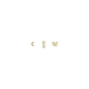 Sutton All Stacked Up Gold-Tone Brass Butterfly Earring Set