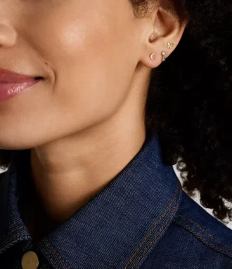 Sutton All Stacked Up Gold-Tone Brass Butterfly Earring Set