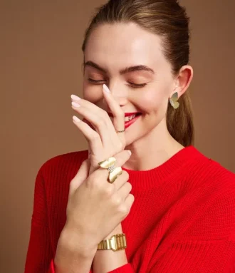 Sutton Butterfly Collection Gold-Tone Stainless Steel Center Focal Ring Sutton Butterfly Collection Gold-Tone Stainless Steel Center Focal Ring