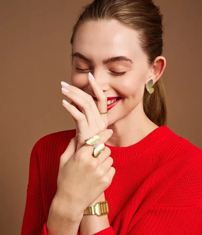 Sutton Butterfly Collection Gold-Tone Stainless Steel Center Focal Ring Sutton Butterfly Collection Gold-Tone Stainless Steel Center Focal Ring