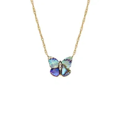 Sutton Butterfly Wings Multicolor Abalone Pendant Necklace Sutton Butterfly Wings Multicolor Abalone Pendant Necklace