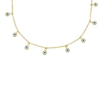 Sutton Evil Eye Brass Chain Necklace