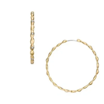 Sutton Evil Eye Gold-Tone Stainless Steel Hoop Earrings Sutton Evil Eye Gold-Tone Stainless Steel Hoop Earrings