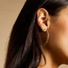 Sutton Evil Eye Gold-Tone Stainless Steel Hoop Earrings Sutton Evil Eye Gold-Tone Stainless Steel Hoop Earrings