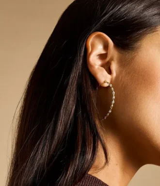 Sutton Evil Eye Gold-Tone Stainless Steel Hoop Earrings