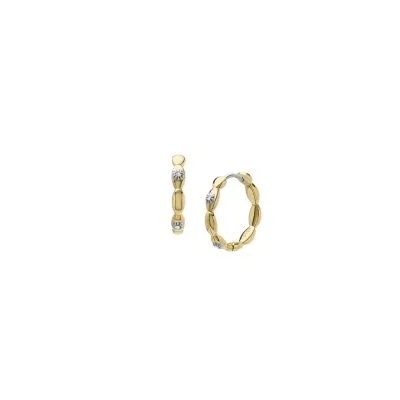 Sutton Evil Eye Gold-Tone Stainless Steel Hoop Earrings Sutton Evil Eye Gold-Tone Stainless Steel Hoop Earrings