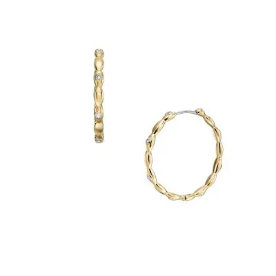 Sutton Evil Eye Gold-Tone Stainless Steel Hoop Earrings Sutton Evil Eye Gold-Tone Stainless Steel Hoop Earrings