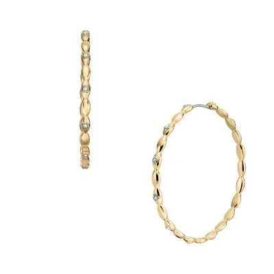 Sutton Evil Eye Gold-Tone Stainless Steel Hoop Earrings Sutton Evil Eye Gold-Tone Stainless Steel Hoop Earrings
