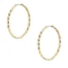 Sutton Evil Eye Gold-Tone Stainless Steel Hoop Earrings Sutton Evil Eye Gold-Tone Stainless Steel Hoop Earrings