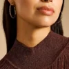 Sutton Evil Eye Gold-Tone Stainless Steel Hoop Earrings Sutton Evil Eye Gold-Tone Stainless Steel Hoop Earrings